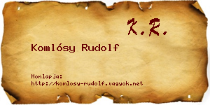 Komlósy Rudolf névjegykártya