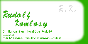 rudolf komlosy business card